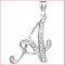 9ct White Gold Diamond Set Initial Pendant -Initial T