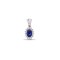 9ct White Gold Diamond And Sapphire Pendant