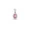 9ct White Gold Diamond And Pink Sapphire Pendant