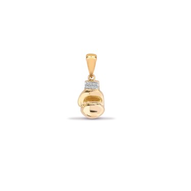 9ct Yellow Gold Diamond Boxing Glove Pendant