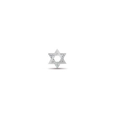 9ct White Gold Diamond Star Of David Pendant