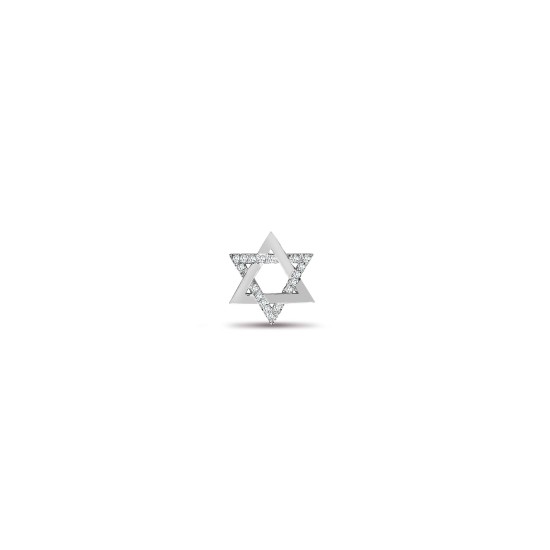 9ct White Gold Diamond Star Of David Pendant