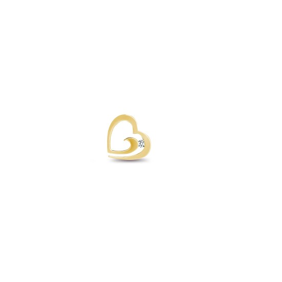 9ct Yellow Gold Diamond Heart Pendant