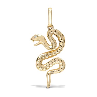 9ct Yellow 3pts Diamond Snake Pendant