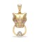 9ct Yellow Dia-3pts P.Saph-7pts Panther Pendant