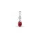 9ct White Dia-4pts Ruby-63pts Drop Pendant