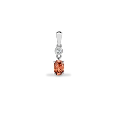 9ct White Dia-4pts Morganite-45pts Drop Pendant