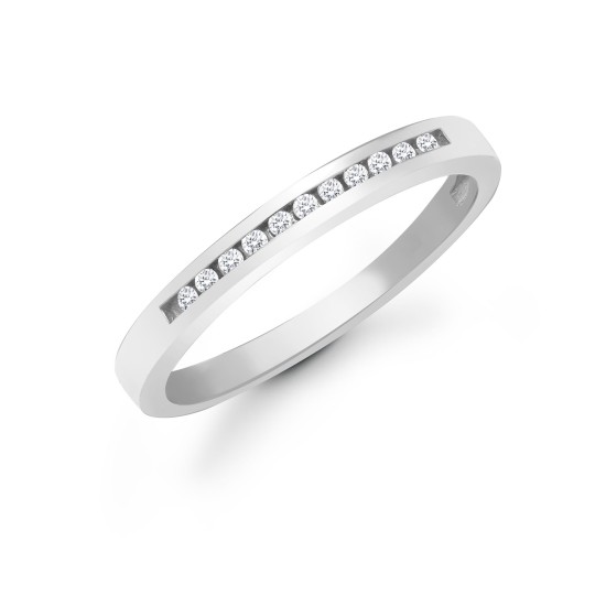9ct White Gold Diamond Half Eternity Ring