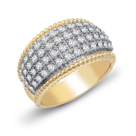 9ct Yellow Gold Diamond Bombay Ring