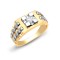 9ct White And Yellow Gold Gents Diamond Ring