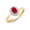 9ct Yellow Gold Diamond And Ruby Ring