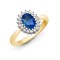 9ct Yellow Gold Diamond And Sapphire Ring