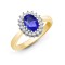 9ct Yellow Gold Diamond And Tanzanite Ring