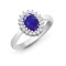 9ct White Gold Diamond And Tanzanite Ring