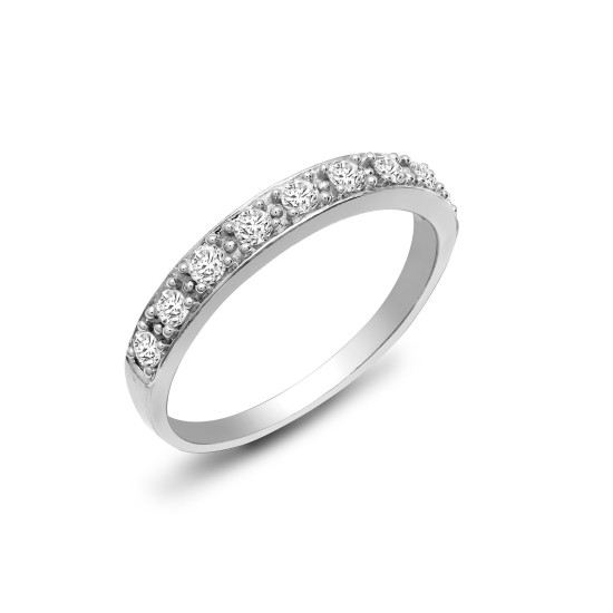 9ct White Gold Half Eternity Diamond Ring