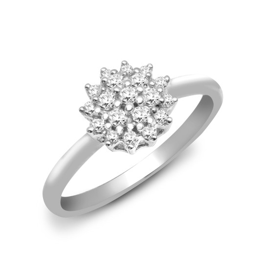 9ct White Gold Diamond Cluster Ring