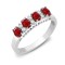 9ct White Gold Diamond And Ruby Ring