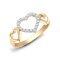 9ct Yellow Gold Diamond Heart Ring