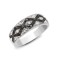 9ct White Gold Diamond And Black Diamond Ring