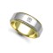 9ct Gold 2 Colour Diamond Rubover set Wedding Ring 8mm