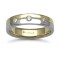 9ct Gold 2 Colour Diamond Rubover set Wedding Ring 5mm