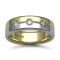 9ct Gold 2 Colour Diamond Rubover set Wedding Ring 7mm
