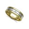 9ct Gold 2 Colour Diamond Rubover set Wedding Ring 7mm