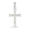 9ct White Gold Diamond Cross