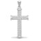9ct White Gold Diamond Cross