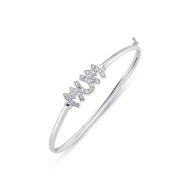 925 Silver CZ Set Mum Bangle