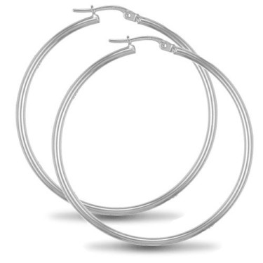 925 Sterling Silver Polished Hoop Earrings
