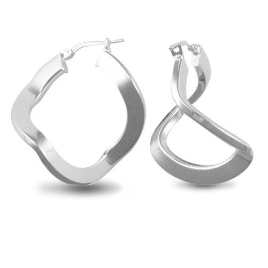 925 Sterling Silver Formed Hoop Earrings