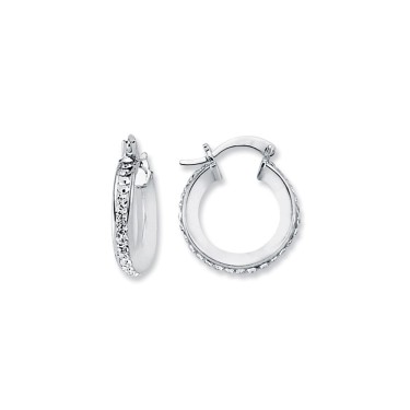 925 Silver Resin Set Hoop Earrimgs