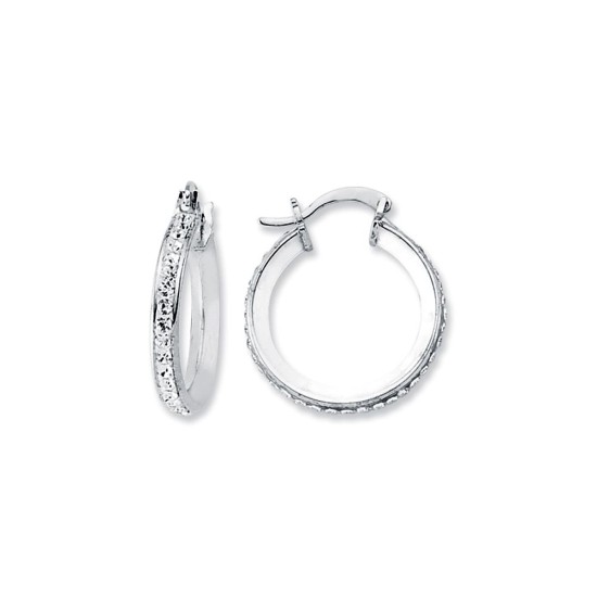 925 Silver Resin Set Hoop Earrimgs