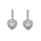 925 Silver CZ Set Heart Shape Cluster Stud Drop Earrings