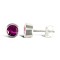 925 Sterling Silver Amethyst Round Stud Earrings