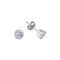 925 Silver 6mm CZ Set Rub Over Stud Earrings