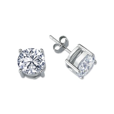 925 Silver 9mm Heavyweight CZ Set Studs Round