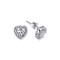 925 Silver CZ Set Heart Shape Cluster Stud earrings