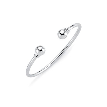 925 Sterling Silver Solid Torque Baby / Childrens Bangle.