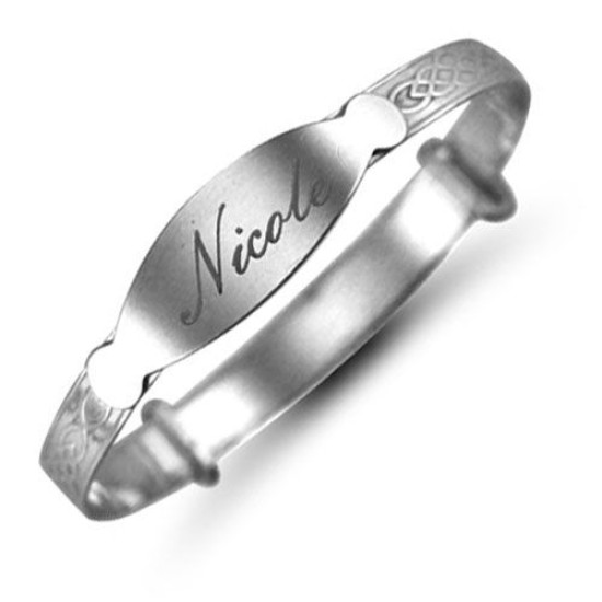JN Jewellery 925 Silver Celtic Baby Expander ID Bangle