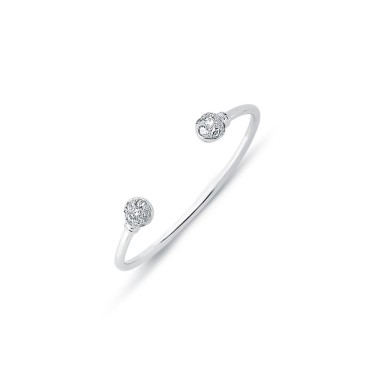 925 Sterling Silver CZ Set Torque Baby / Childrens Bangle