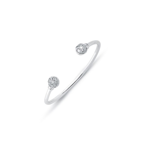 925 Sterling Silver CZ Set Torque Baby / Childrens Bangle