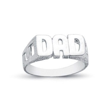 925 Silver Dad Ring Curb Shoulders
