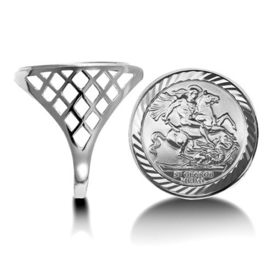 925 Silver Full St George Ring