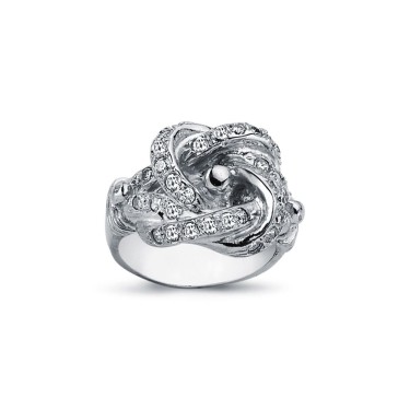 925 Silver CZ Set Knot Ring