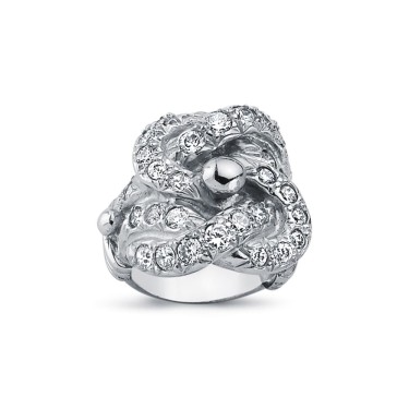925 Silver CZ Set Knot Ring