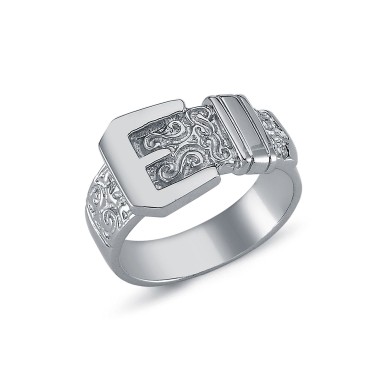 925 Silver CZ Set Buckle Ring
