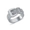 925 Silver CZ Set Buckle Ring