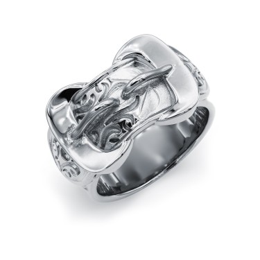 925 Silver Double Buckle Ring